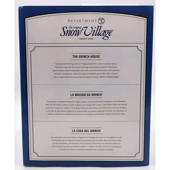 Dept 56 THE GRINCH HOUSE Snow Village Christmas Lane 6011416 Brand New In Box - Picture 6 of 9